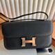 Hermes Constance Elan 23 Handmade Bag in Black Epsom Calfskin