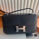Hermes Constance Elan 23 Handmade Bag in Black Madame Calfskin