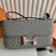 Hermes Constance Elan 23 Handmade Bag in Gris Meyer Ostrich Leather