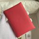 Hermes Calvi Duo Card Holder in Rose Lipstick Epsom Calfskin