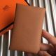Hermes Calvi Card Holder In Gold  Epsom Leather