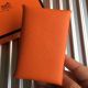 Hermes Calvi Card Holder In Orange Epsom Leather