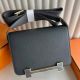 Hermes Geta Handmade Bag in Graphite Chevre Mysore Leather