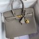 Hermes Birkin 25 Retourne Handmade Bag in Gris Asphalt Clemence Leather