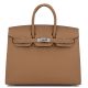 Hermes Birkin 25 Sellier Handmade Bag In Chai Epsom Calfskin