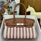 Hermes Shoulder Birkin Light 29 Bag in Toile and Gold Swift Leather