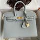 Hermes Birkin 25 Sellier Handmade Bag in Blue Glacier Epsom Calfskin