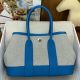 Hermes Neo Garden Party 23 Bag in Canvas and Blue Negonda Calfskin