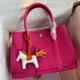 Hermes Garden Party 30 Handmade Bag in Rose Red Clemence Leather