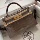Hermes Kelly Mini II Handmade Bag In Taupe Alligator Crocodile 