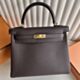Hermes Kelly Retourne 25 Handmade Bag in Chocolate Clemence Leather