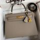 Hermes Kelly Sellier 28 Handmade Bag In Gris Asphalt Epsom Calfskin