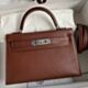 Hermes Kelly Mini II Verso Sellier Handmade Bag in Havane Chevre Mysore Goatskin