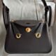 Hermes Mini Lindy Handmade Bag in Ebene Clemence Leather