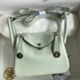 Hermes Mini Lindy Handmade Bag in Vert Fizz Swift Leather