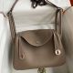Hermes Lindy 26 Handmade Bag In Taupe Clemence Leather