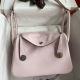Hermes Lindy 26 Handmade Bag in Mauve Pale Swift Calfskin 