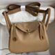 Hermes Mini Lindy Verso Bag in Chai Swift Calfskin