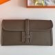 Hermes Jige Elan 29 Clutch Bag In Taupe Epsom Leather