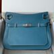 Hermes Jypsiere 28 Handmade Bag in Blue Jean Clemence Leather