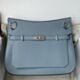 Hermes Jypsiere 28 Handmade Bag in Blue Lin Clemence Leather