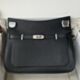 Hermes Jypsiere 28 Handmade Bag in Black Clemence Leather