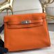 Hermes Kelly Danse Handmade Bag In Orange Swift Leather