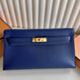 Hermes Kelly Elan Handmade Bag in Blue Electric Chevre Mysore Leather