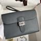 Hermes Sac a Depeches 24 Pouch in Ardoise Epsom Calfskin