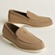Hermes Men's Low Loafers in Beige Suede Leather