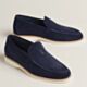 Hermes Men's Low Loafers in Blue Suede Leather