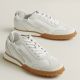 Hermes Men's Jet Sneakers in White Nappa Leather
