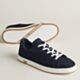 Hermes Men's Kid Sneakers in Dark Blue Denim 
