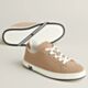 Hermes Men's Kid Sneakers in Beige Suede Calfskin