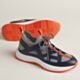 Hermes Katana Sneakers in Grey Knit and Calfskin
