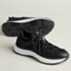 Hermes Katana Sneakers in Black Knit and Calfskin