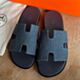 Hermes Izmir Sandals in Blue Denim