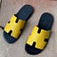 Hermes Izmir Sandals in Yellow Epsom Calfskin with Black Insole