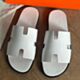 Hermes Izmir Sandals in White Swift Calfskin