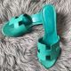 Hermes Oasis Sandals In Vert Veronese Epsom Leather