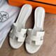 Hermes Oasis Sandals in Craie Ostrich Leather