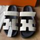Hermes Women's Chypre Sandals in Beton Matte Alligator