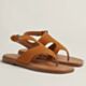  Hermes Karen Sandals in Brown Suede Calfskin