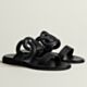 Hermes Lagoon Sandals in Black Nappa Leather
