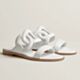 Hermes Lagoon Sandals in White Nappa Leather