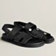 Hermes Women's Genius Sandals in Black Calfskin
