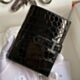 Hermes Bearn Compact Wallet in Black Shiny Alligator Leather