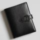 Hermes Bearn Compact Handmade All Black Wallet in Box Calfskin