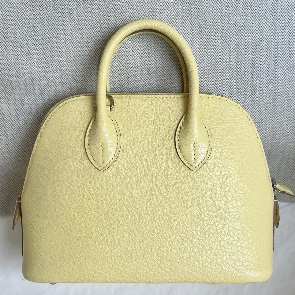 Hermes Bolide 1923 Mini Handmade Bag In Jaune Milton Chevre Mysore Leather