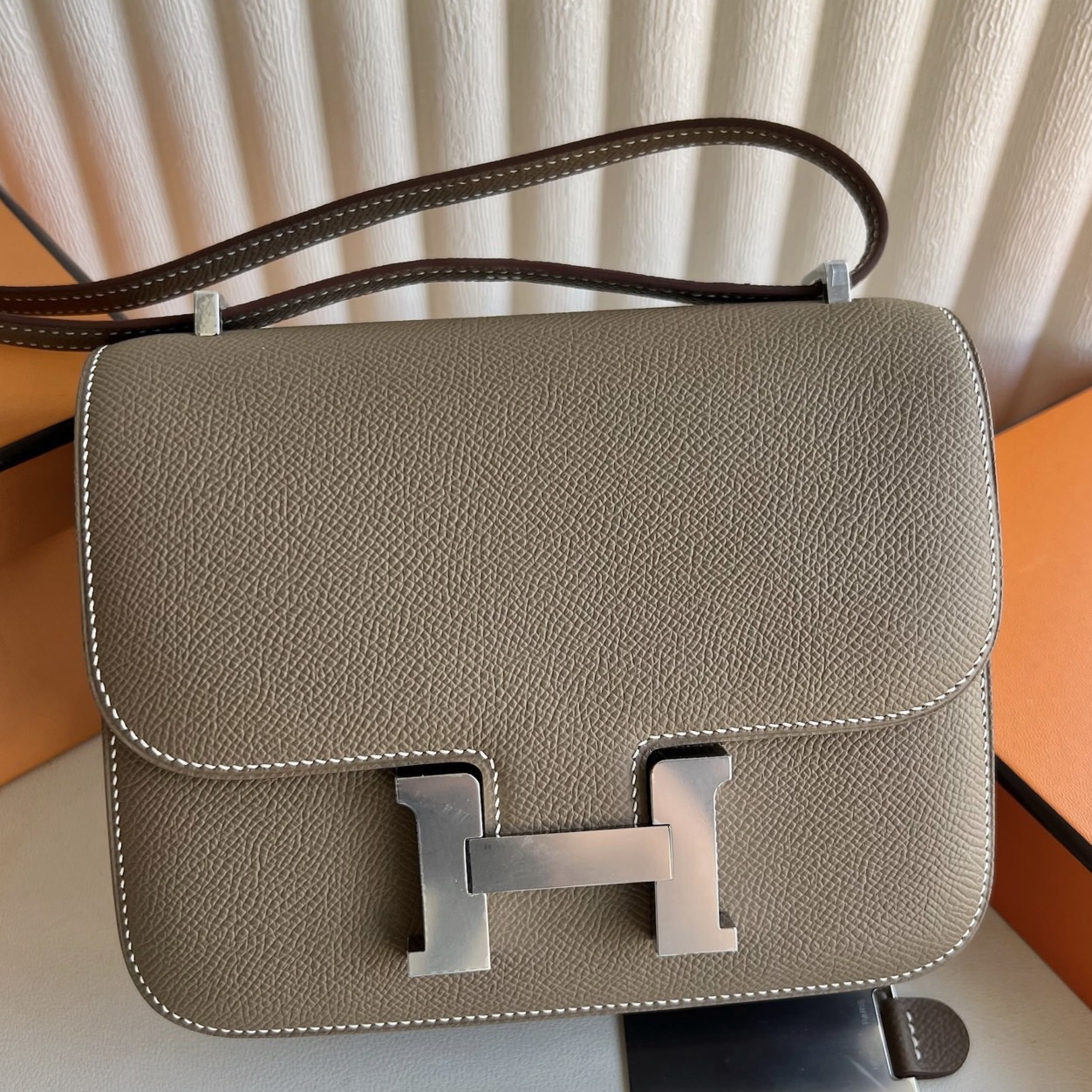 Hermes Constance III Mini 18 Mirror Bag in Etoupe Epsom Calfskin